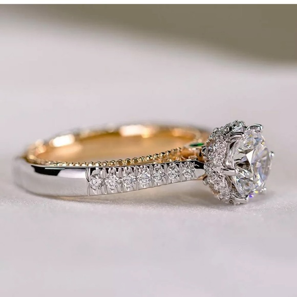 Two Tone 925 Silver Rings for Women Wedding Party - Picture 5 of 8